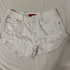 White Jean shorts